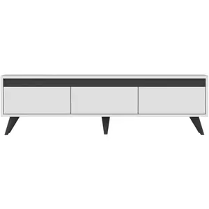 MENZZO Meuble TV moderne Scorpii L150cm Blanc TU pas cher