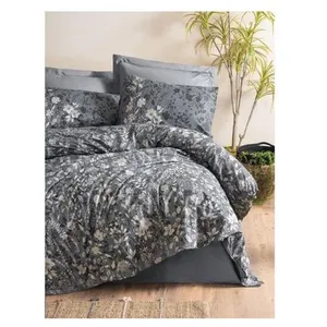 BigBuy Parure de lit Ranforce 240x220 cm Anthracite pas cher