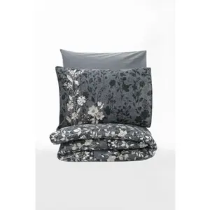 Mijolnir - Parure housse de couette Comely anthracite 260x220 cm pas cher