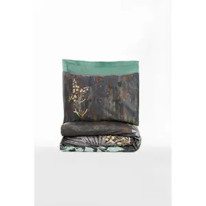 Mijolnir - Parure housse de couette en satin de coton Clorasa multicol...