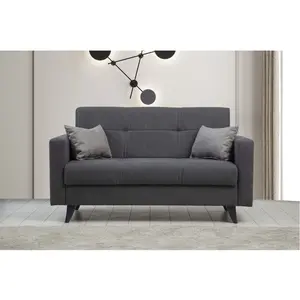 UB DESIGN Canapé-lit 2 places Polya - Gris foncé 730MST1108 pas cher