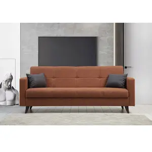 CONCEPT1 Polya 3 places rouge carrelage 205 x 75 x h86 730MST1207 pas cher