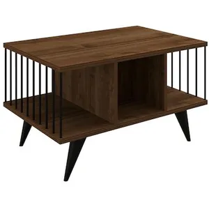 Table basse en bois "Bert" - 90 x 60 x 40 cm - Noyer pas cher
