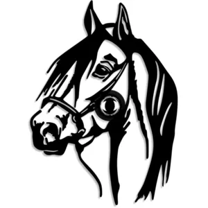 Opviq Applique murale décoratif Apertura tête de cheval L41xH57cm Métal Noir pas cher