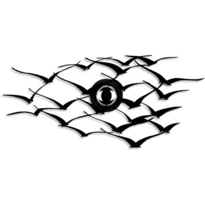 Opviq Applique murale décoratif Eyam vol de oiseau L60xH27cm Métal Noir pas cher
