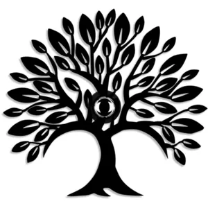 MENZZO Applique murale décoratif Eyam Arbre L50xH46cm Métal Noir pas cher