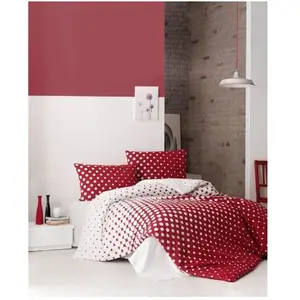Comparateur de prix : Mijolnir - Parure housse de couette Puanline rouge/blanc 240x220 cm