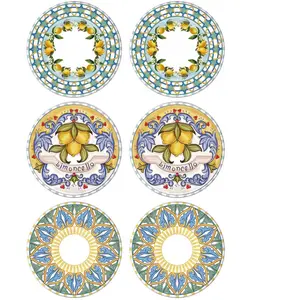 Mioli - 6 Assiettes plates en Céramique multicolores -  D.19cm T.U pas cher