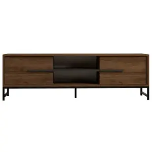 Hanah Home Support TV, mélamine, Walnut, Taille Unique pas cher