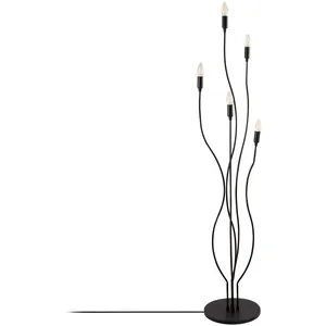 MENZZO Lampadaire design 5 lampes Procini H155cm Métal Noir