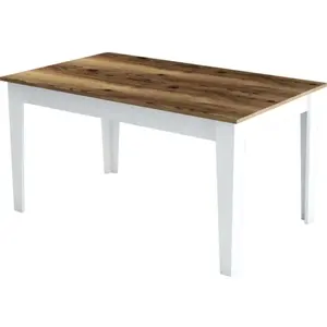 Comparateur de prix : MENZZO Table de salle à manger avec rangement Fiorita 145cm Blanc et Bois