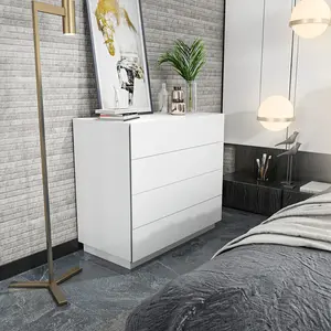 Homitis - Buffet Lignes blanc - 90x45x81.6 cm OS pas cher