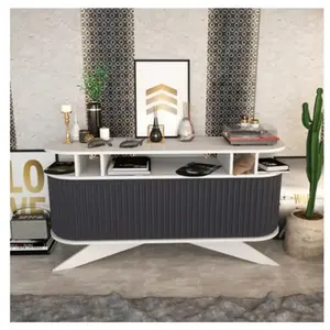 Comparateur de prix : MENZZO Console avec portes coulissantes Jayson L150xH75cm Blanc et Anthracite