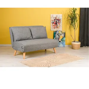 LES TENDANCES Fauteuil convertible tissu multipositions relika-couleur gris clair-2 places pas cher