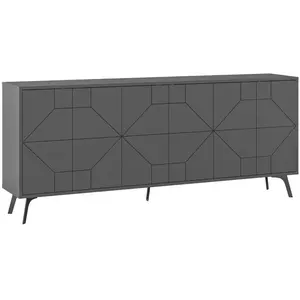 Comparateur de prix : NORTIA DESIGN Calicosy - Buffet 6 portes anthracite L184 cm - Dune - Gris anthracite TU