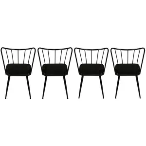 Homitis - 4 Chaises Yildiz noires - 43x82x42 cm T.U pas cher