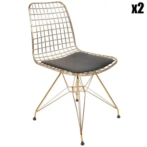 Wooden Art - 2 Chaises Tivoli 273 dorées - 46x81x42.5 cm T.U pas cher