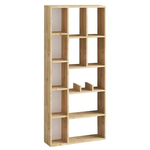 Comparateur de prix : Bibliothèque en bois "Demios" - 75 x 18 x 170 cm - Chêne Saphir