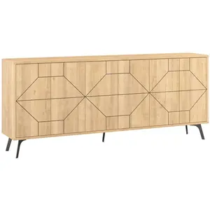 Comparateur de prix : MENZZO Buffet bas contemporain Santos 184cm Bois Chêne clair
