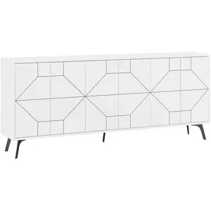Comparateur de prix : MENZZO Buffet bas contemporain Santos 184cm Bois Blanc