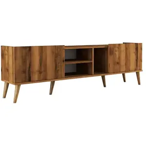 NORTIA DESIGN Cotecosy - Meuble tv 2 portes Arvad L180cm Bois foncé pas cher