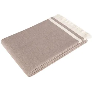Elizabed - Plaid XXL Alinda marron - 170x230 cm 170x230 cm pas cher