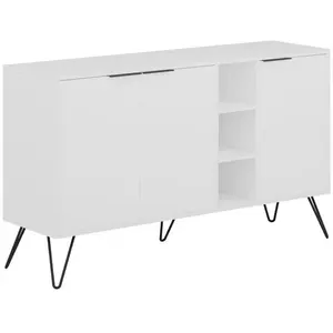 NORTIA DESIGN Calicosy - Buffet 3 niches et 3 portes L142 cm - Clara - Blanc TU pas cher