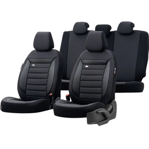otoM Ensemble de housses de siège universelles en tissu 'Prestige' Noir/Anthracite - 11 pièces OTPRS734 pas cher
