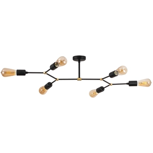 SHEEN LIGHTING Plafonnier ramification 6 lampes Apricot 20cm Métal Noir TU