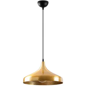 EMOB Le lustre Tatum combine un superbe design noir doré avec une fonction de hauteur réglable, un corps en fer durable et un indice d... pas cher