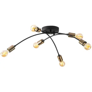 SHEEN LIGHTING Opviq - Plafonnier Banana 1142 noir/marron - H.25x67x67 cm T.UVendu parbazarchic