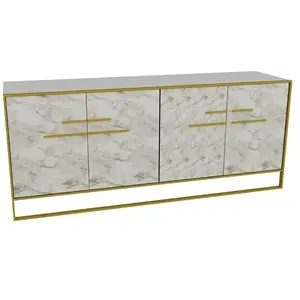 Buffet LESTINA BOBOCHIC - Or / Blanc - Nombreux rangements - Mélaminé pas cher