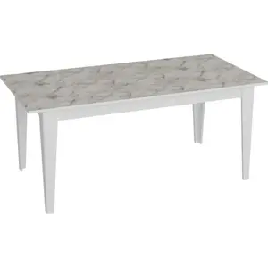 BOBOCHIC Table à manger quiver 180cm bois blanc effet marbre Quiver pas cher