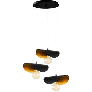 Opviq Suspension 3 lampes escalier Tools 30cm Métal Noir et Or TUVendu paramazon