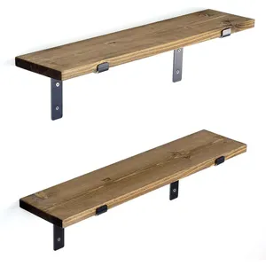 Étagère murale - EMOB - 100% bois d'épinette - 60cm x 14cm x 16cm - GrisVendu parbazarchic