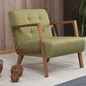 Hanah Home Fauteuil en tissu vert Kemer pas cher