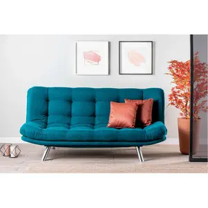 Atelier del Sofa - Canapé 3 places convertible Misa vert pétrole - 198... pas cher