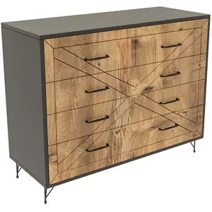 BOBOCHIC Commode Design Bois Comfort - L. 80 X H. 100 Cm - Gris Anthracite pas cher