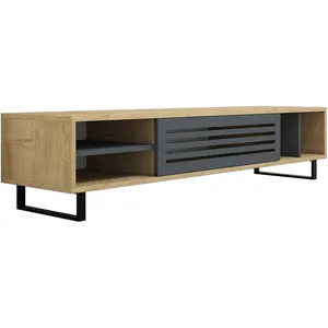 Wooden Art - Meuble TV Safir saphir/anthracite - 35x160x40 cm T.U pas cher