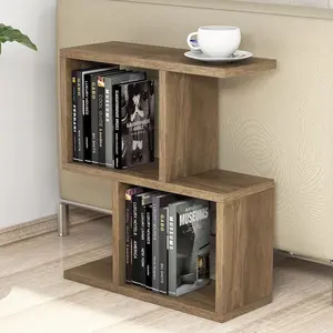 Comparateur de prix : CALICOSY Bout de canapé décor bois noyer L45 cm - 45 cm X 17 cm X 51,4 cm - Zet