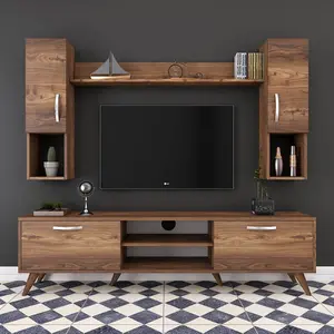 Ensemble meuble TV 2 portes Imitation bois TU pas cher