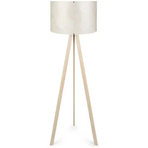 Comparateur de prix : MENZZO Lampadaire Tympanum trépied Bois Blanc créme et Beige