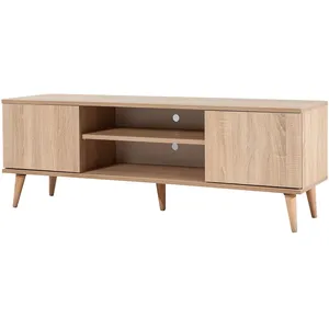 Wooden Art - Meuble TV Truva beige - 140x50x40 cm T.U pas cher