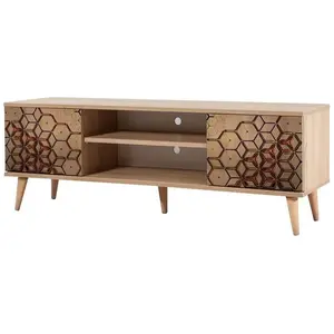 LES TENDANCES Meuble tv en bois clair et marron kiza 720 pas cher