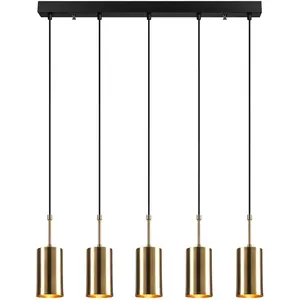 KOBO Living Suspension 5 lampes - MENZZO - Matta - Métal Noir et Or - Design Contemporain - 78cmVendu parbazarchic