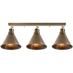 SPLENDOUR LIGHTING Suspension 3 lampes style rétro aroda l72cm métal or antique ArodaVendu parbazarchic