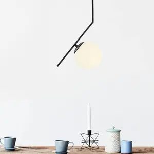Opviq Suspension Dolunay 143-AV, noir, un abat-jour en verre pas cher