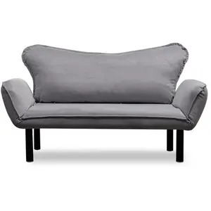 MENZZO Atelier del Sofa - Canapé 2 places convertible Chatto gris - 140x70x65 cm T.U pas cher