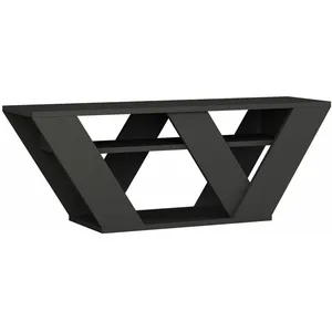 BOBOCHIC Meuble tv design w 110cm à étagères waforian gris foncé Waforian pas cher
