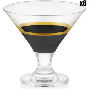 Hermia Concept - 6 Coupes à glace noir/doré - D.9xH.8 cm OS pas cher